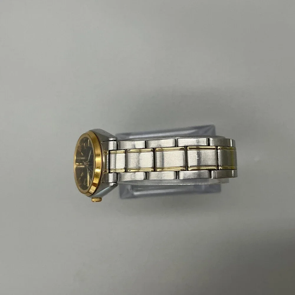 Vtg Seiko Womens Watch 24mm Blue Two Tone Day Date New Battery 6.75